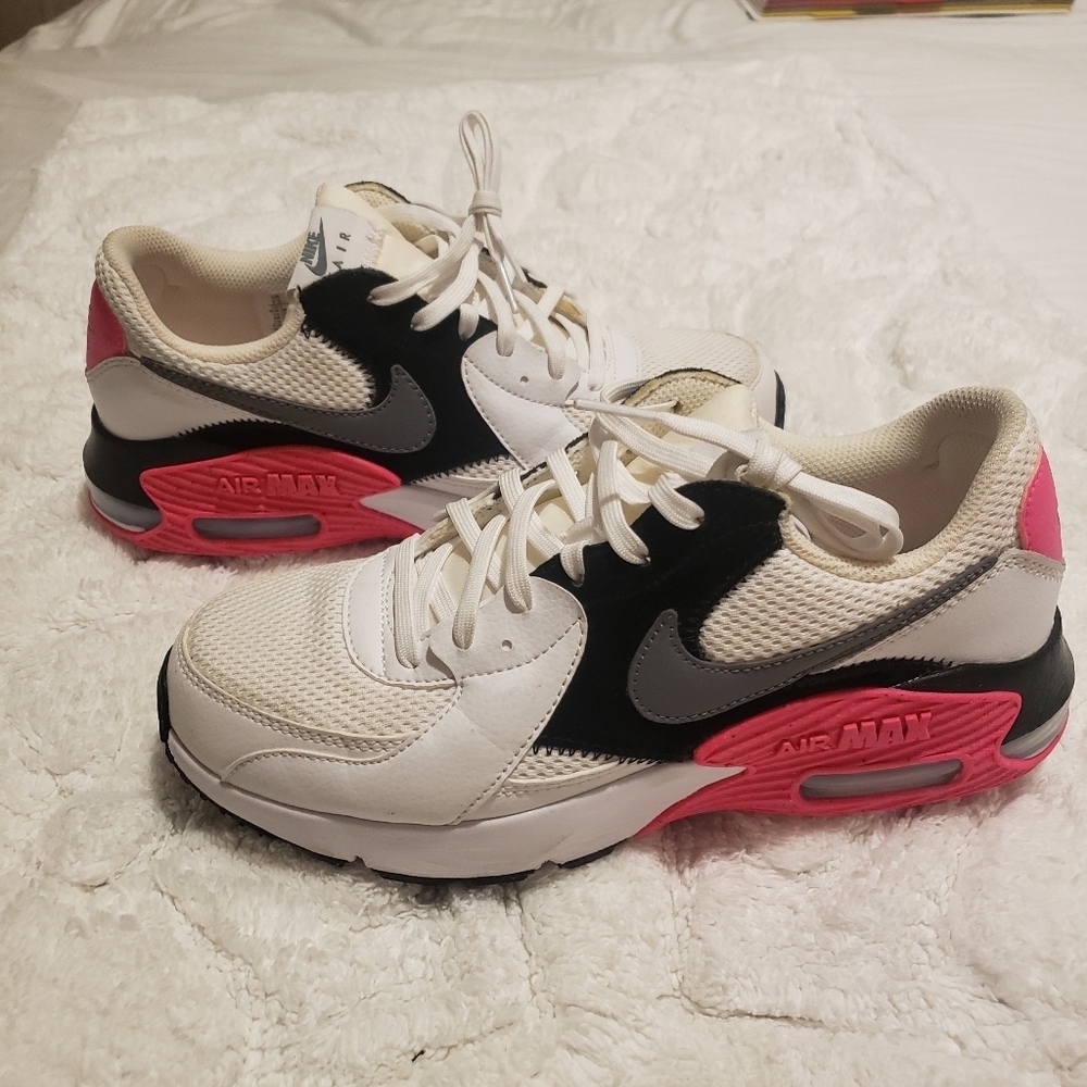 NIKE AIR MAX SNEAKERS WHITE-PINK SIZE:7.5